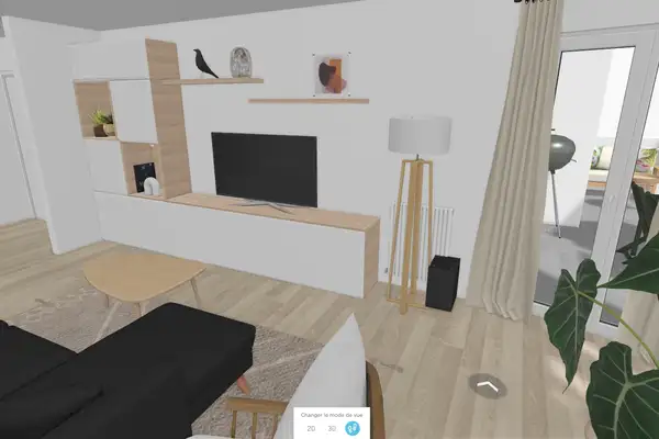 Capture d'écran HomeByMe, vue à la troisième personne d'un appartement