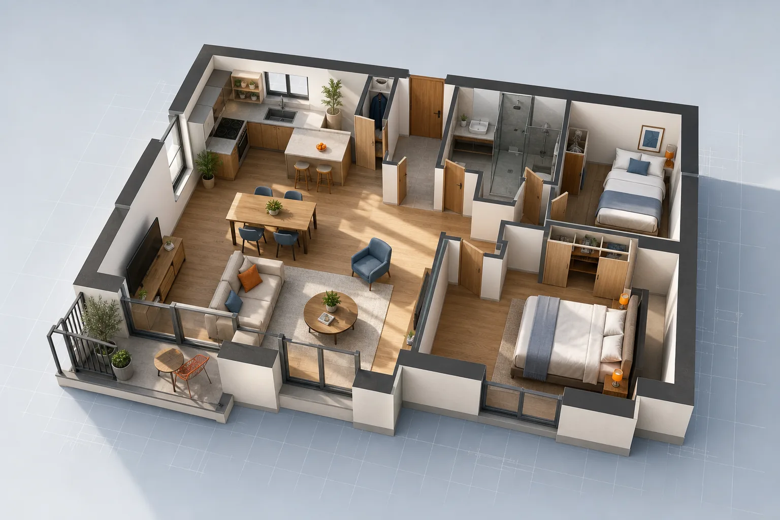 Appartement VEFA meublé dans le Studio 3D VefaConnect
